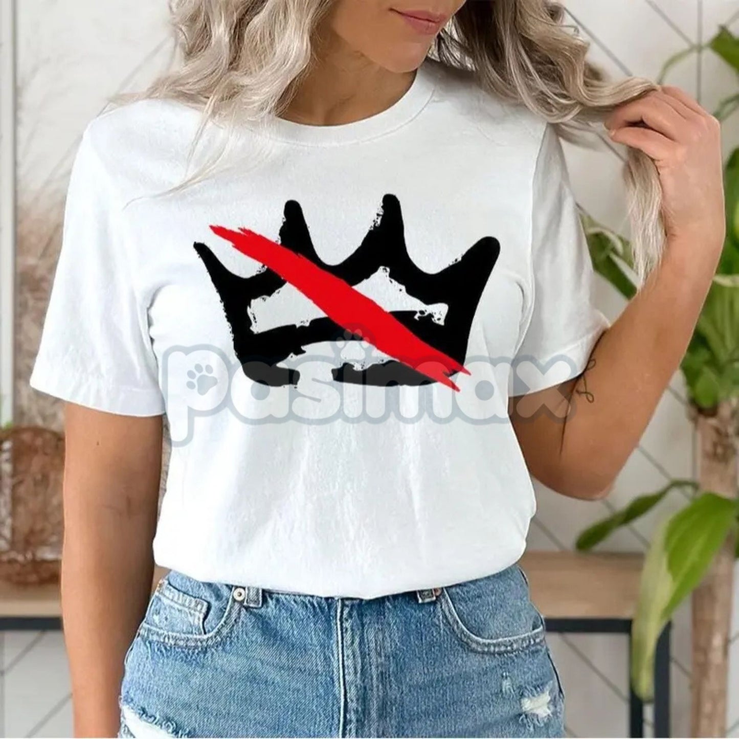 "Nope Kings Tee" - American Revolution Style Statement Shirt, Vintage Crown Graphic, Anti-Tyranny Apparel-Pasimax