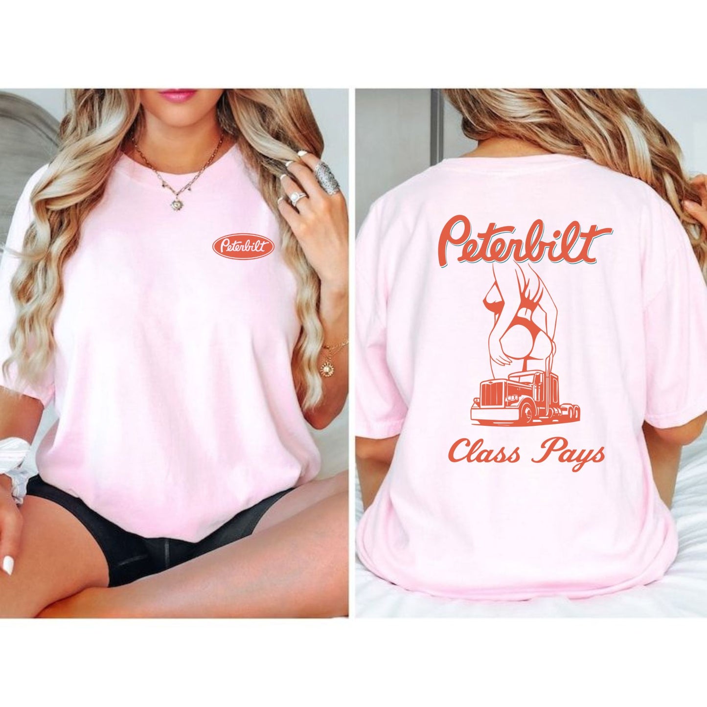 Peterbilt "Class Pays" Tee - Unisex Cotton Trucking Enthusiast Shirt, Official Brand Apparel-Pasimax