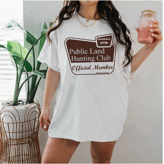 Public Land Hunting Club T-Shirt - Sage Color Tee, Hunter & Outdoorsman Apparel-Pasimax