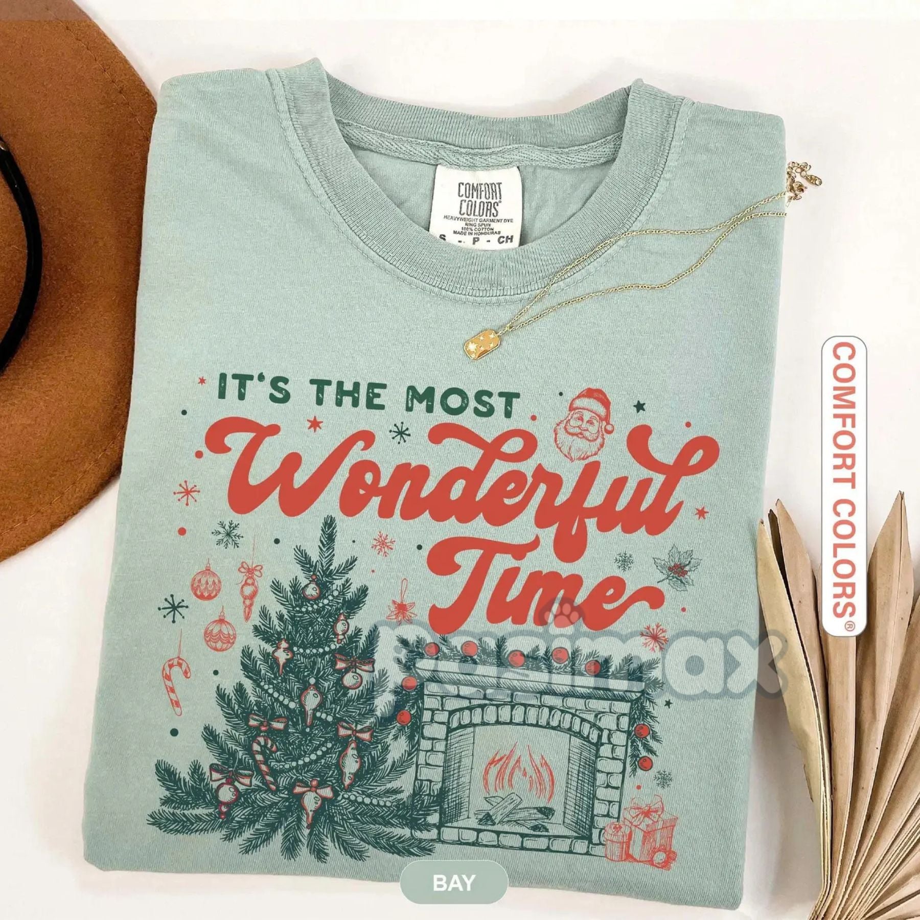 Retro Christmas T-Shirt – 'Most Wonderful Time' Holiday Tee, Vintage Christmas Shirt, Comfort Colors® Cozy Christmas Top-Pasimax