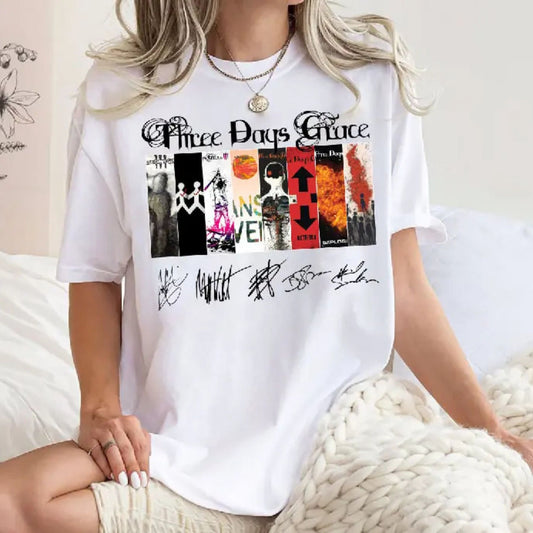 TDG Album T-Shirt - Three Days Grace Rock Band Tee, Unisex Concert Outfit-Pasimax