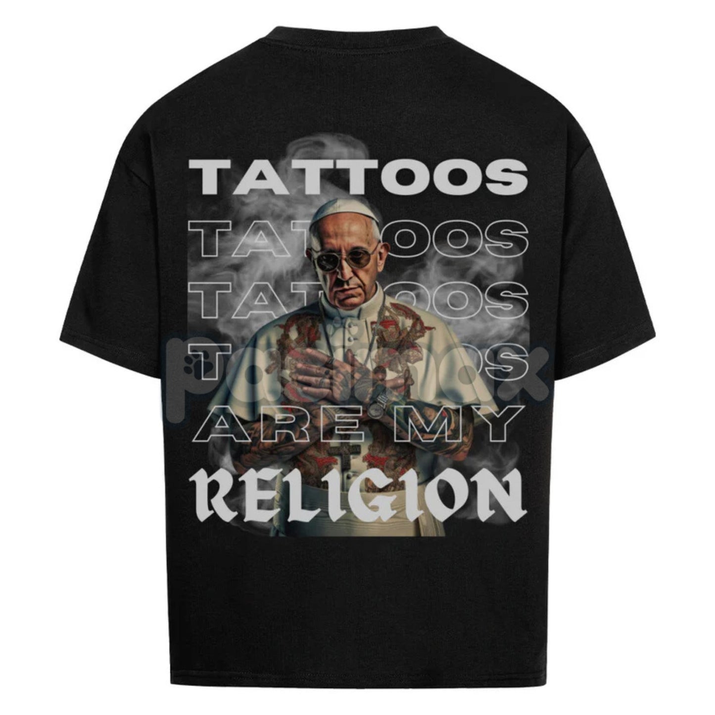 "Tattoos Are My Religion" Tattooed Priest T-Shirt - Men's Edgy Graphic Tee, Controversial Slogan Apparel, Tattoo Culture Gift-Pasimax