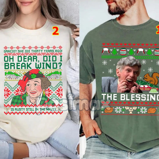 "The Blessing - Grace She Pass Away" Christmas Vacation Shirt - Funny Holiday Movie, Cousin Eddie Quote Tee-Pasimax