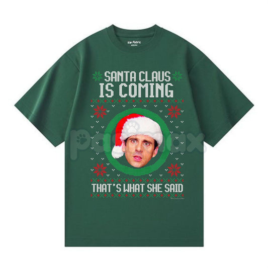 The Office Christmas Vintage T-Shirt - Michael Scott Santa Claus Meme Tee, Funny Holiday TV Show Gift, Unisex Dunder Mifflin Apparel-Pasimax