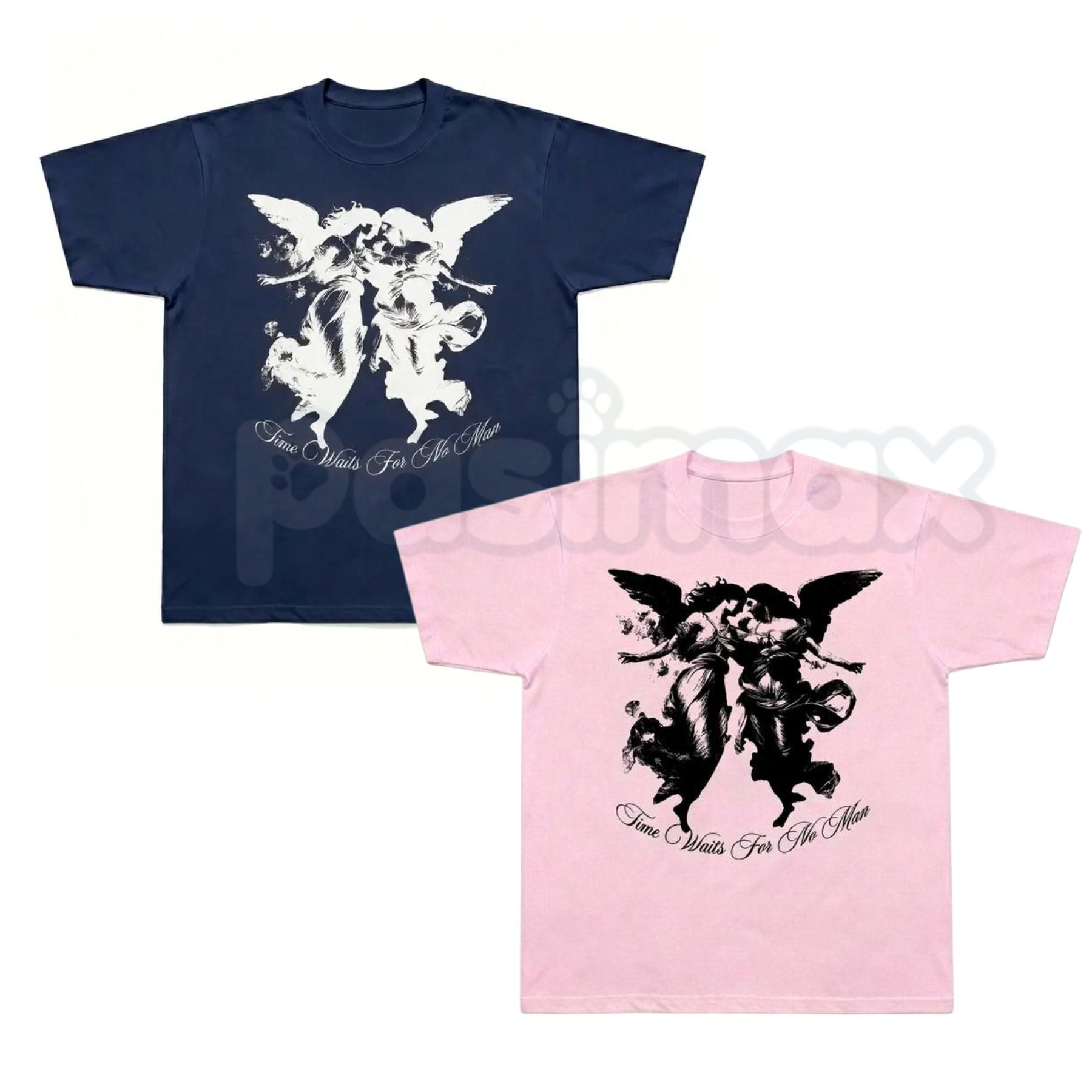 n*u様 Dairiku Tappei Angel layered tshirt Vintage Dark Angel Time Waits Graphic Tee – Pasimax