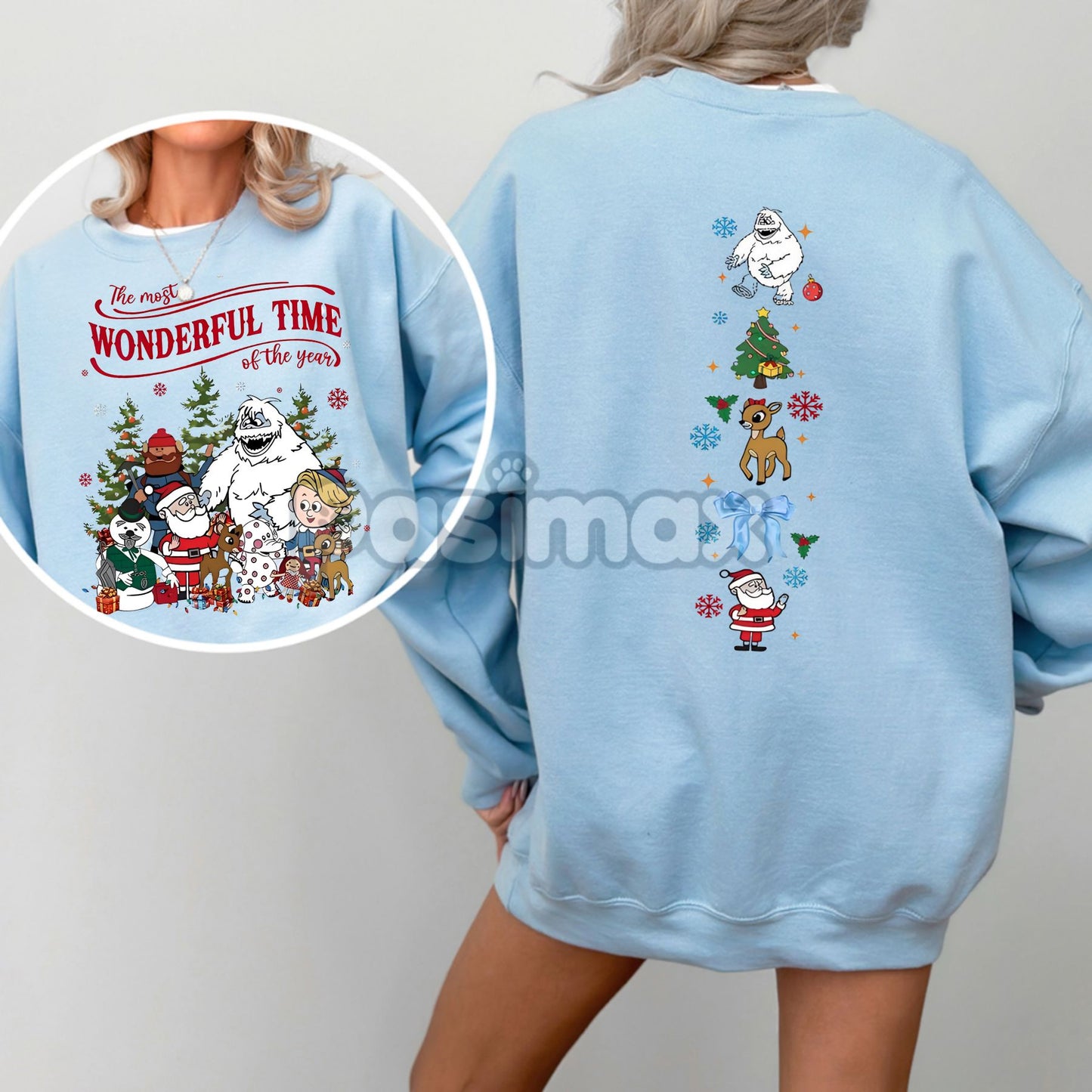 Vintage Rudolph Christmas Sweatshirt – Retro Holiday Crewneck Top-Pasimax