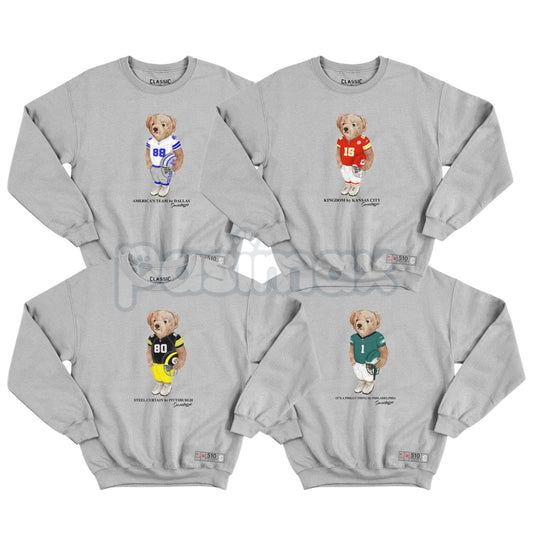 Vintage Sport Varsity Football All Team Graphic Sweatshirt – Retro Style Crewneck Pullover-Pasimax