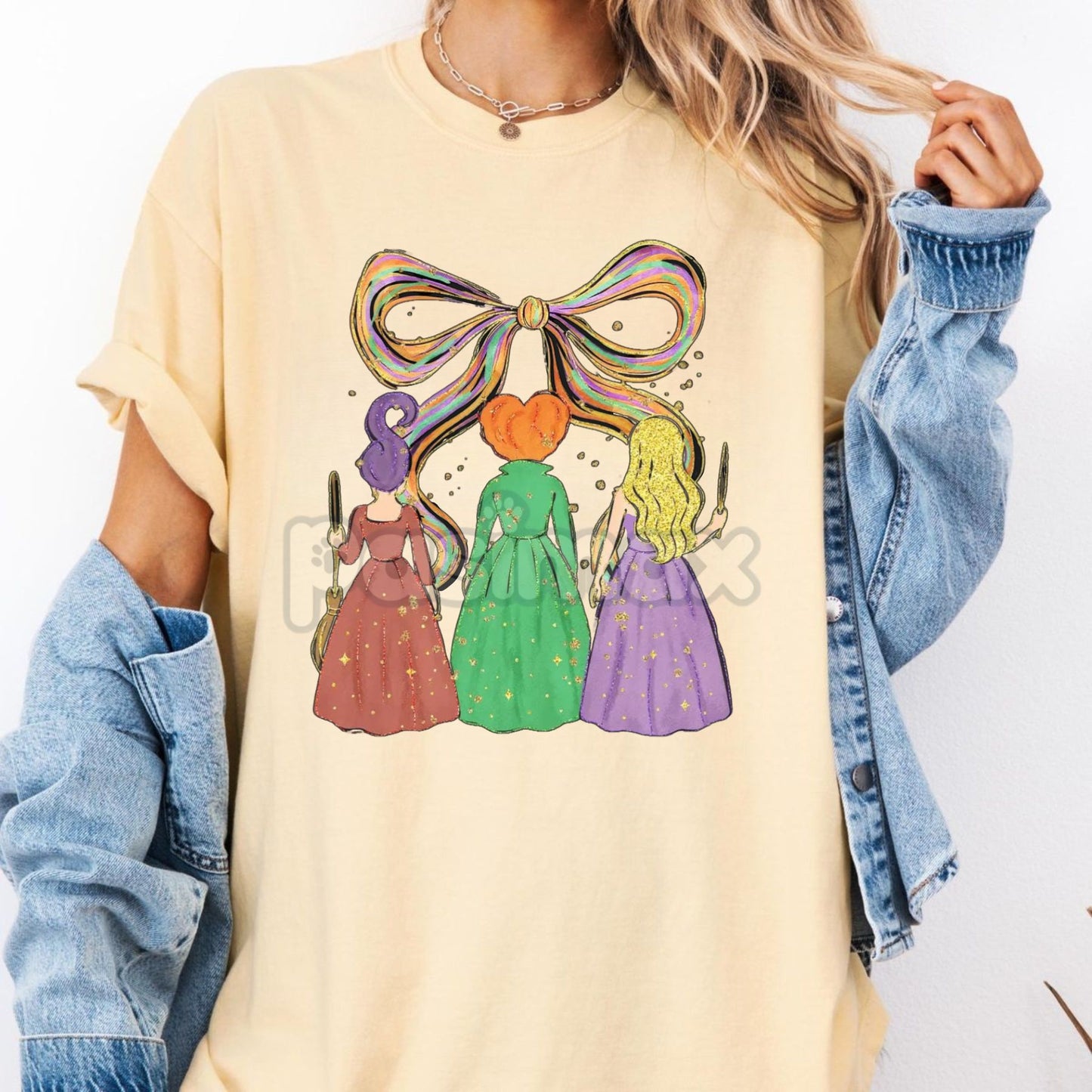 Witchy Halloween Shirt – Sanderson Sister T-shirt, Coquette Bow, Salem Witches Vibes, Retro Fall Outfit for Women-Pasimax