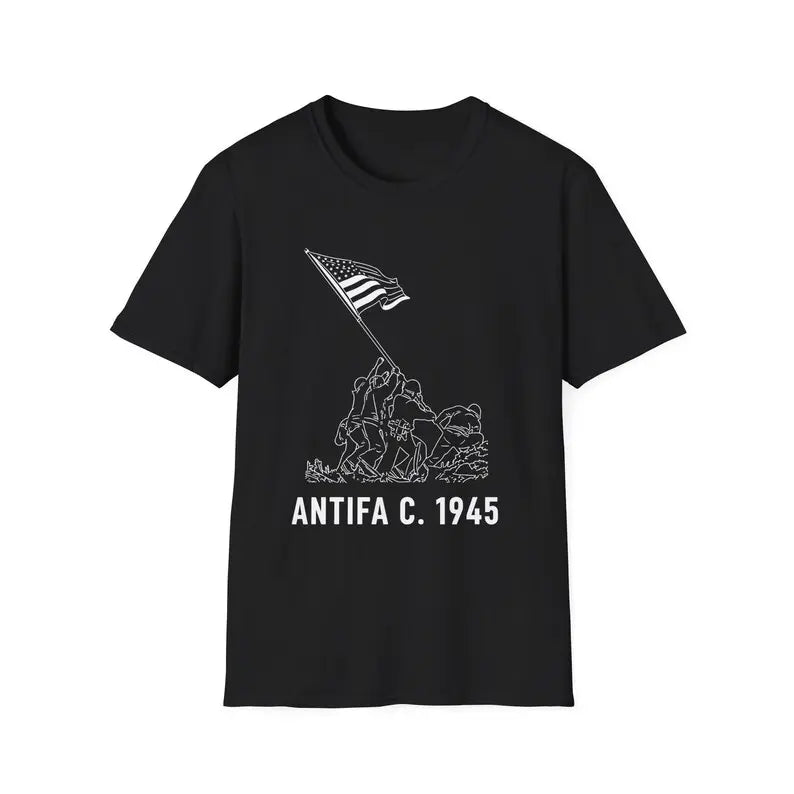 Antifa C. 1945 T-Shirt - Patriotic Anti-Fascist Liberty Tee, Protest Resist Graphic Shirt, Unisex Historical Statement Apparel