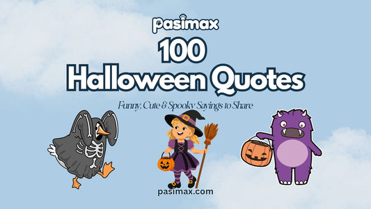 Halloween quotes with pumpkins, cute ghosts, and spooky autumn decorations