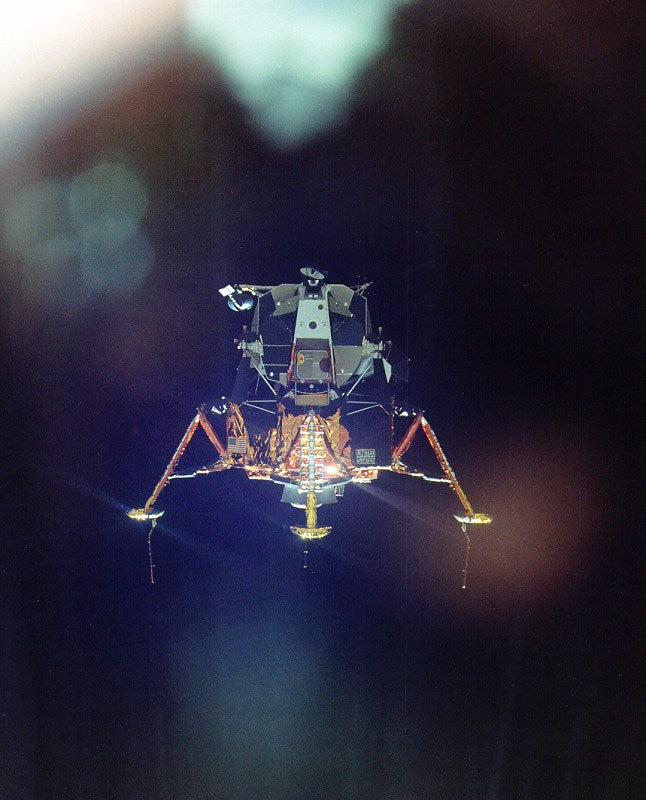 Apollo 11 lunar module after undocking in July 1969, an archive image for World Space Week