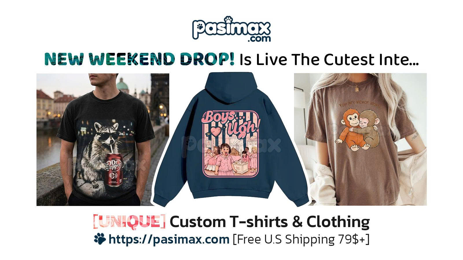 New Weekend Drop: Viral Monkey & Raccoon Tees | Pasimax