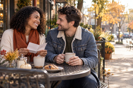 Couple sharing coffee and a handwritten note on National Boyfriend Day 2026