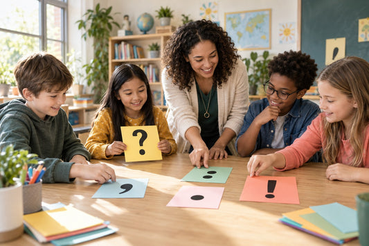 Teacher and students arranging punctuation cards for National Punctuation Day 2026