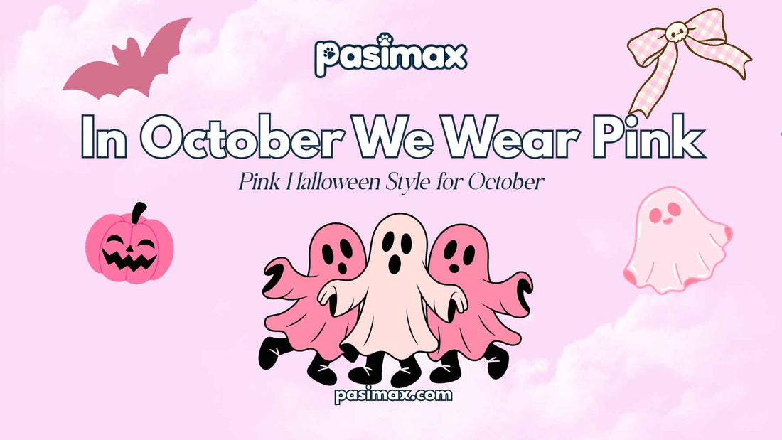 In October We Wear Pink Halloween Shirt with pink and Halloween design