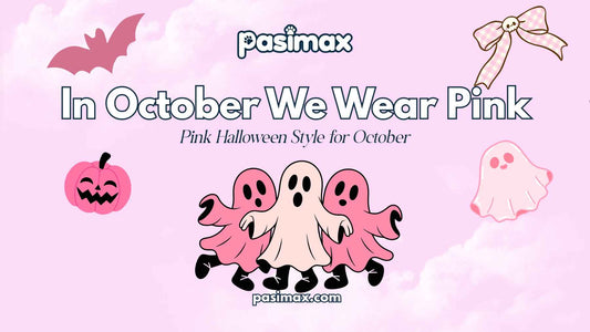 In October We Wear Pink Halloween Shirt with pink and Halloween design