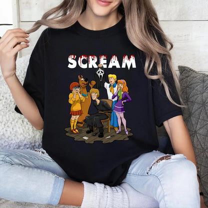 Scream Halloween T-Shirt - Iconic Ghostface Graphic Tee, Retro Horror Movie Apparel, Unisex Spooky Season Shirt