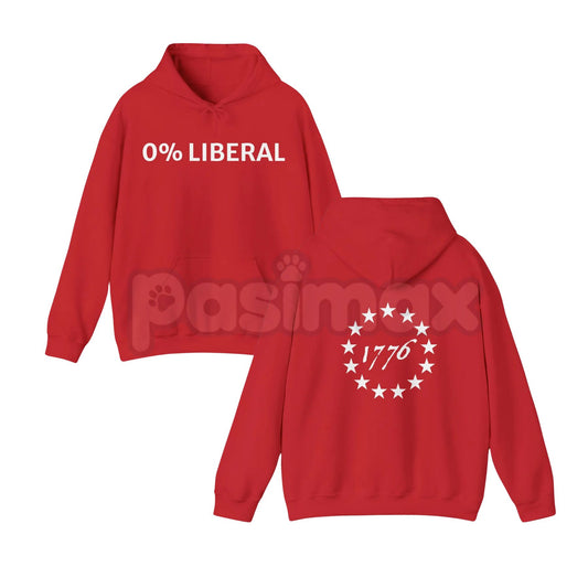 "0 Lib" Funny Dad Christmas Gift Hoodie – Sarcastic Conservative Humor Pullover, Anti-Liberal Statement Gear, Unisex-Pasimax