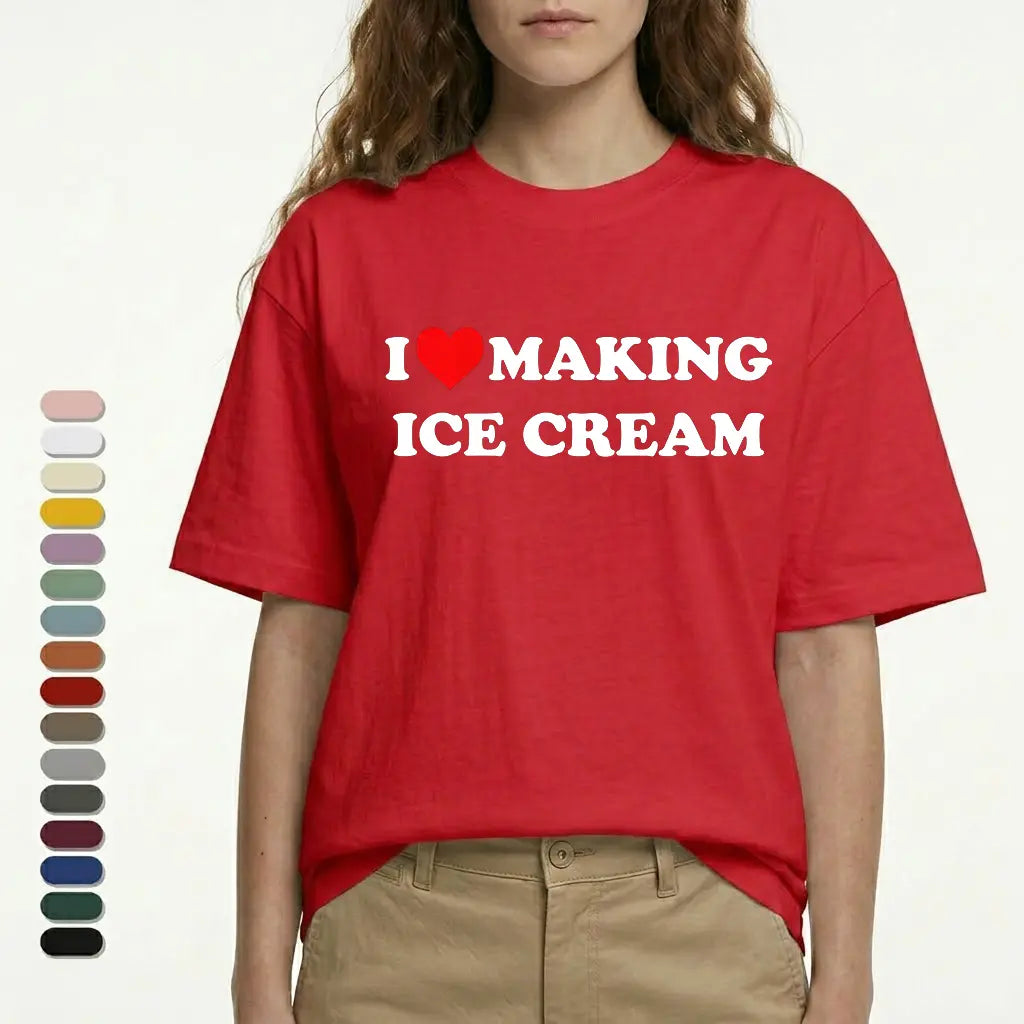 "I'm Ice and I Love Making Ice Cream" T-Shirt – Funny Couple Matching Graphic Tee