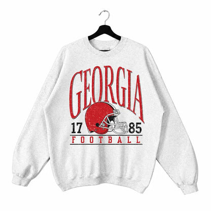 Vintage College Football Sweatshirt | Ash Grey Game Day Pullover