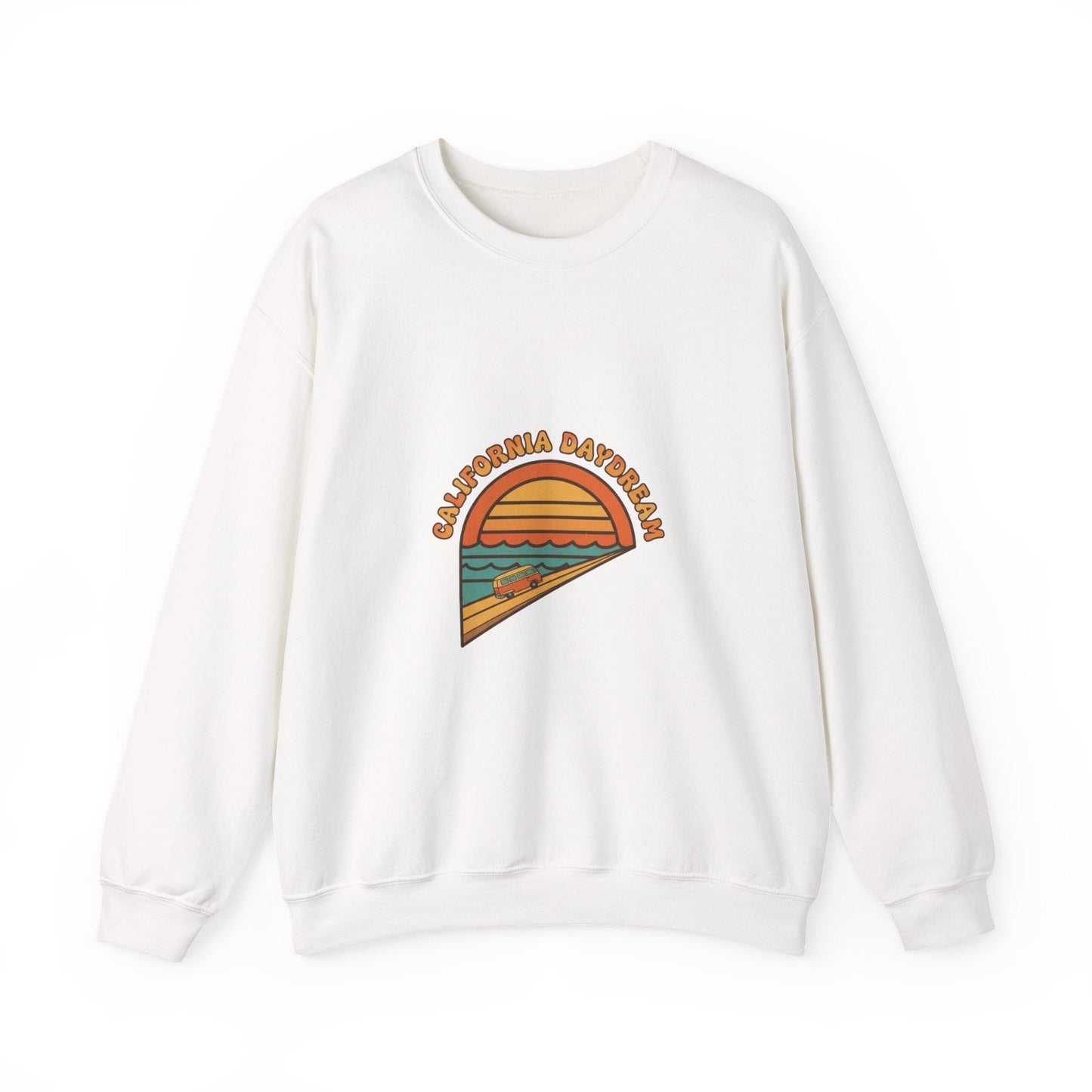 California Beach Sunset Crewneck, 70s Sunset Shirt | Retro Surf Graphic