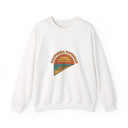 California Beach Sunset Crewneck, 70s Sunset Shirt | Retro Surf Graphic