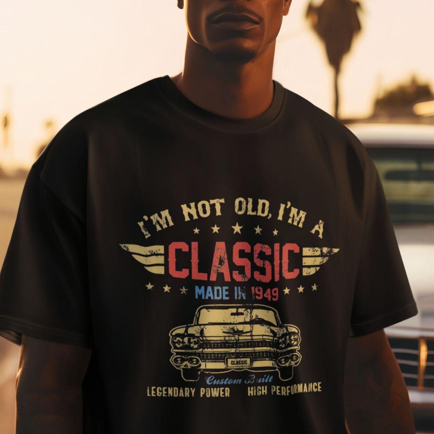 New 2025 Men's Printed T-Shirt - Black 100% Cotton Premium Tee, Durable Short-Sleeve Top