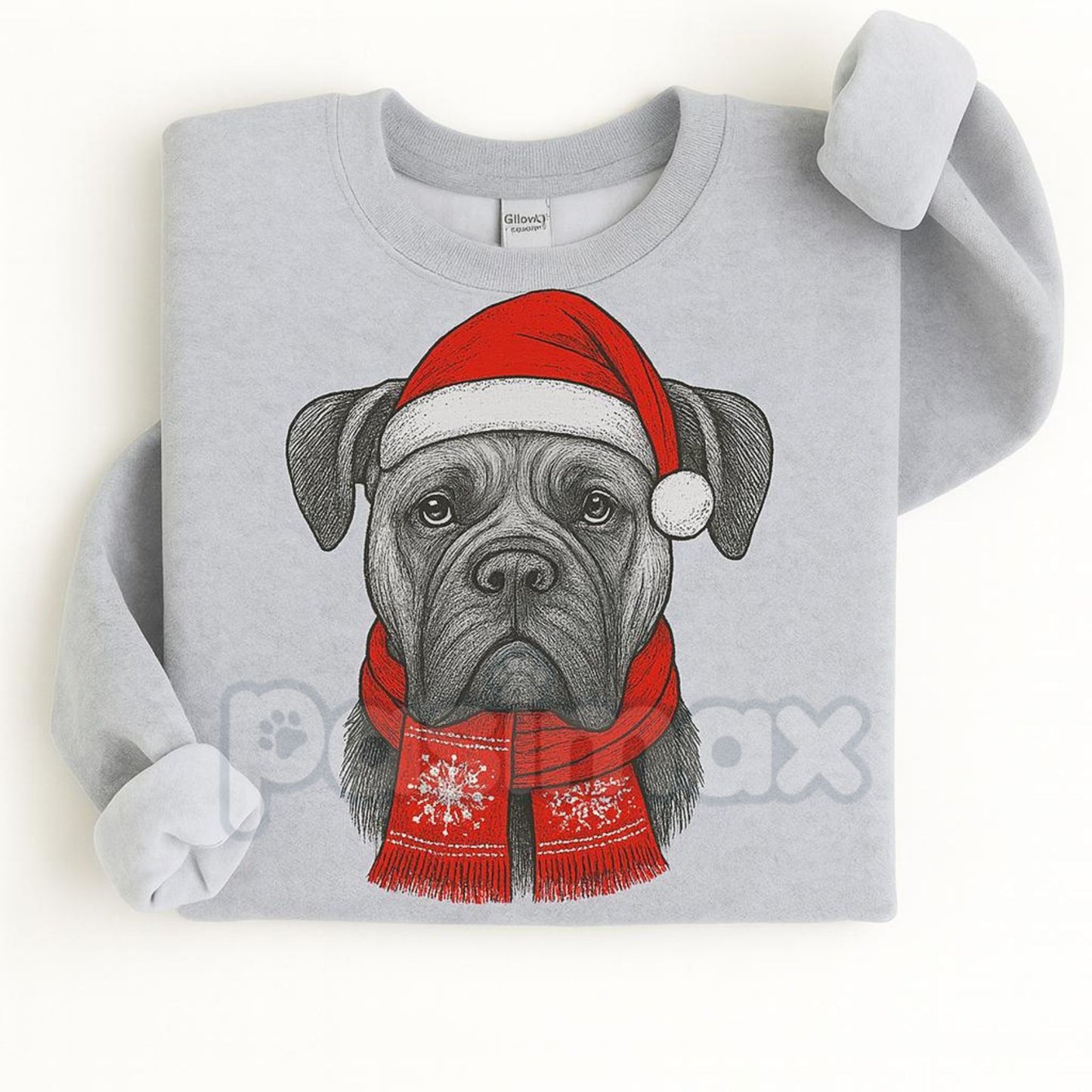 Ugly Christmas Style Santa Paws Dog Sport Grey Crewneck Sweater