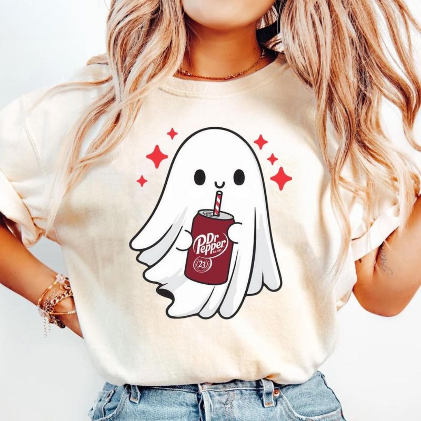 Funny Skeleton Ghost Halloween T-Shirt - Spooky Graphic Tee, Ghost Lover Gift, Unisex Soft Cotton Shirt