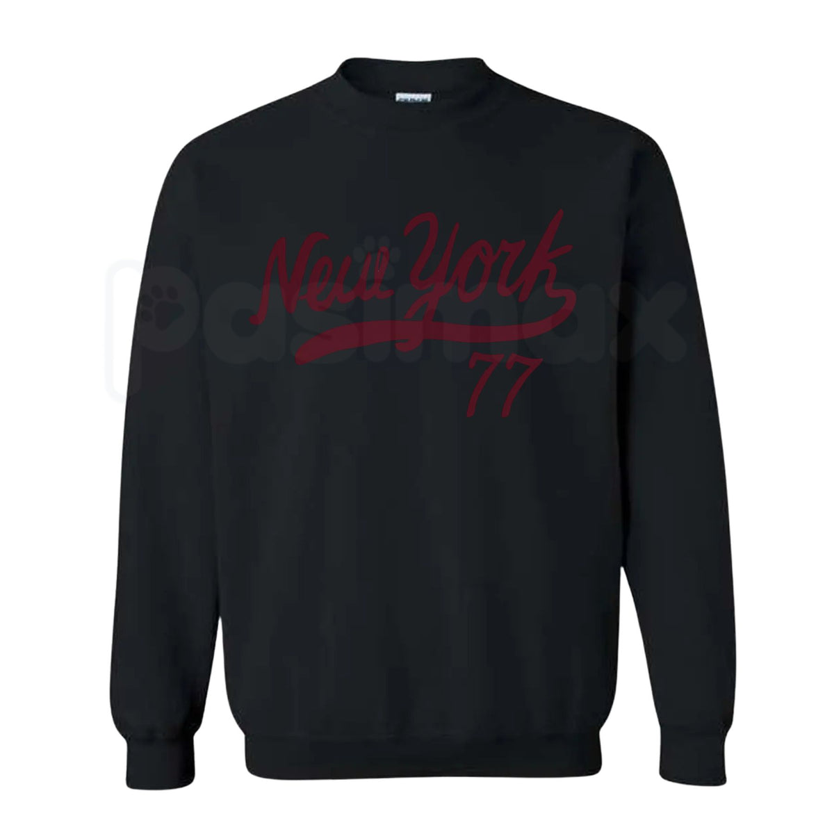 Vintage US City Script Black Sweatshirt | Retro City Pride Graphic Crewneck