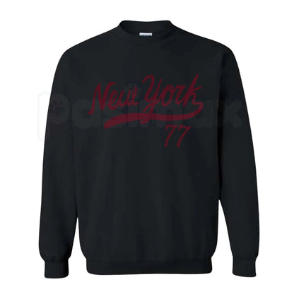 Vintage US City Script Black Sweatshirt | Retro City Pride Graphic Crewneck