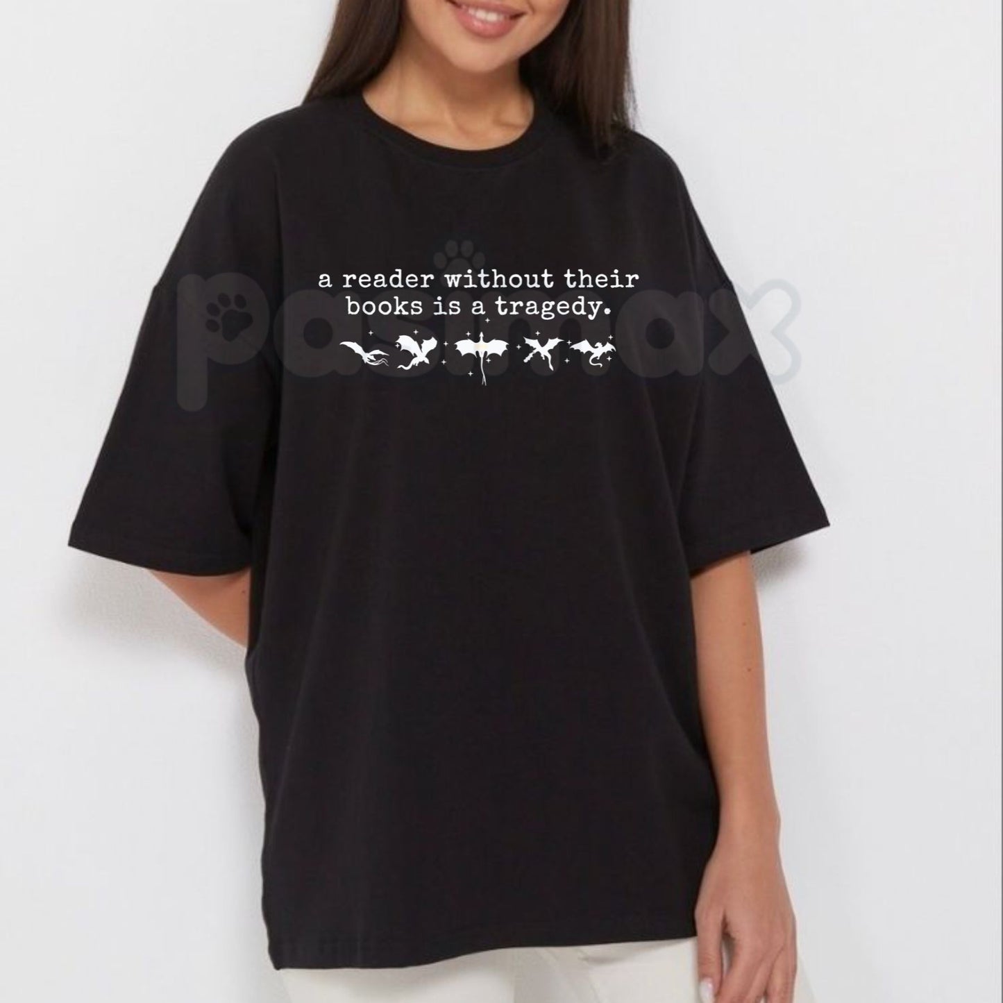 "A Reader Without Their Books Is Tragedy" T-Shirt – Premium 100% Cotton Bibliophile Graphic Tee, Literary Quote Book Lover Top, Soft Lived-In Heavyweight Dark Academia Apparel, Made in USA