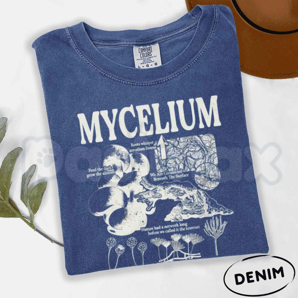 Comfort Colors® Mycelium Vintage T-Shirt – Fungal Network Graphic Tee, Mushroom Biology Diagram Unisex Top & Gift