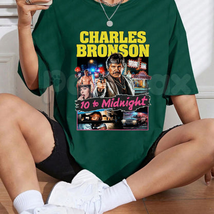 10 to Midnight 1983 Charles Bronson T-Shirt – Vintage 80s Action Tribute Graphic Tee-Pasimax