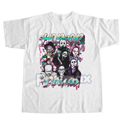 Halloween Horror Anime T-Shirt - Spooky Japanese Graphic Tee, Edgy Fall Wear