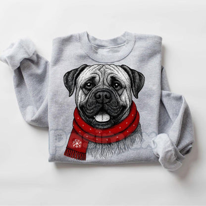 Santa Paws Christmas Dog Sweatshirt – Sport Grey Crewneck for Dog Lovers | Dog Mom Gift