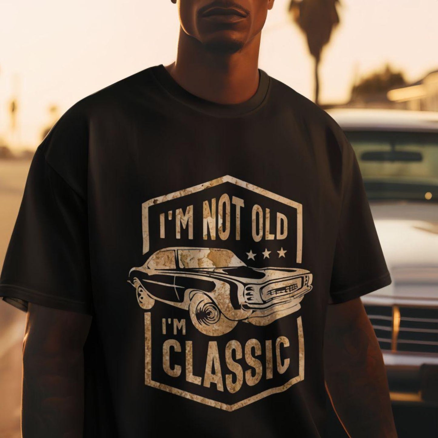 New 2025 Men's Printed T-Shirt - Black 100% Cotton Premium Tee, Durable Short-Sleeve Top