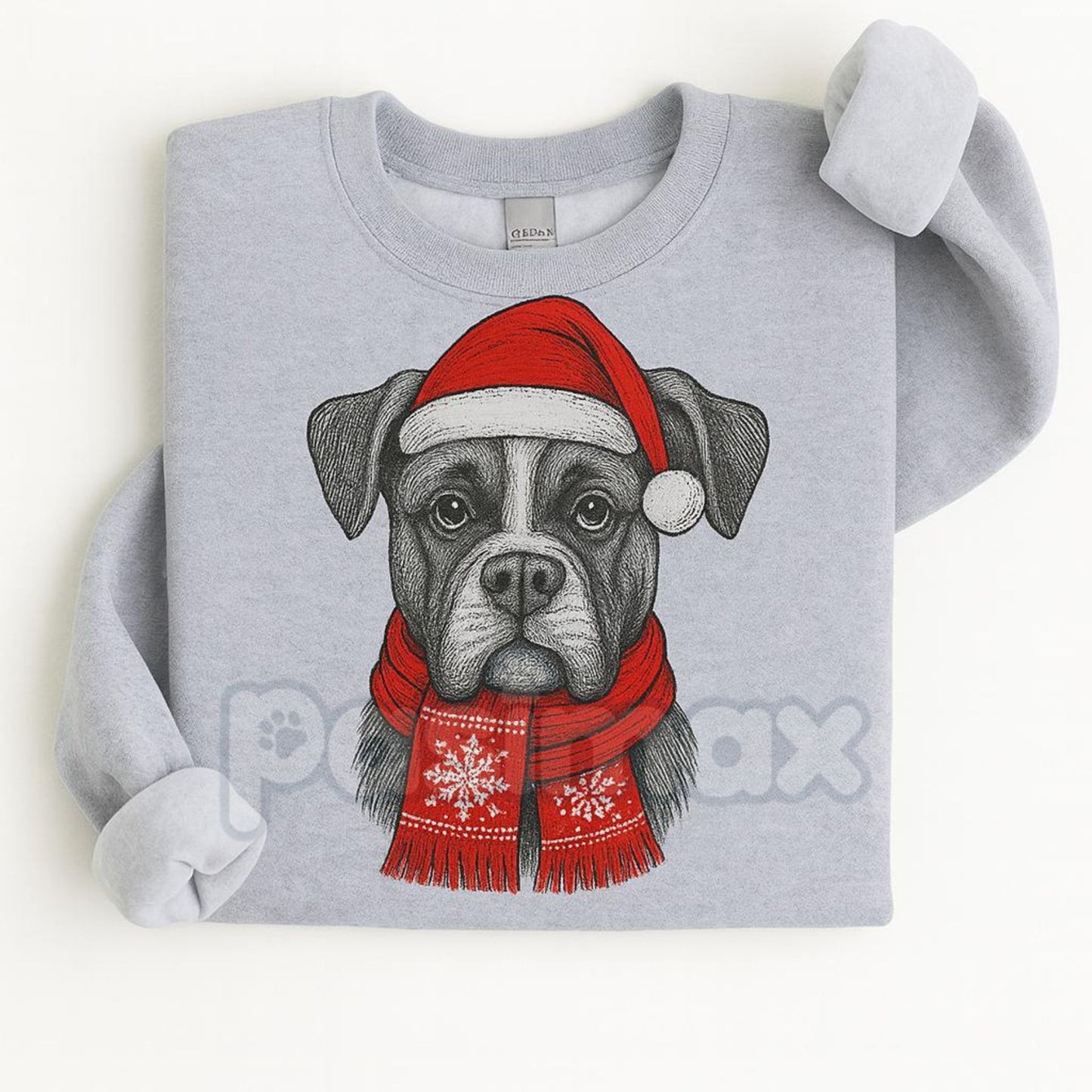 Ugly Christmas Style Santa Paws Dog Sport Grey Crewneck Sweater