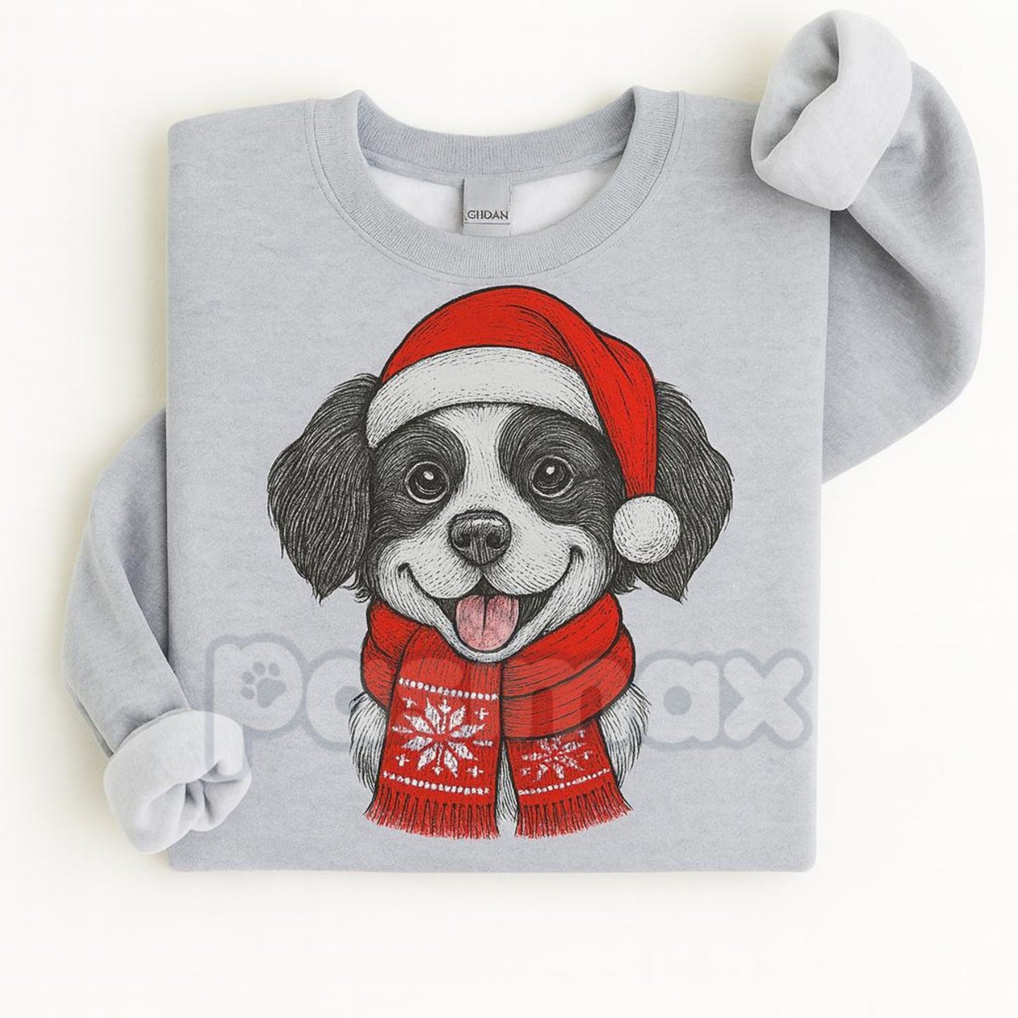 Ugly Christmas Style Santa Paws Dog Sport Grey Crewneck Sweater