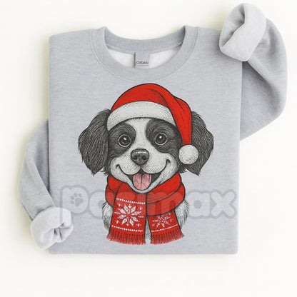 Ugly Christmas Style Santa Paws Dog Sport Grey Crewneck Sweater