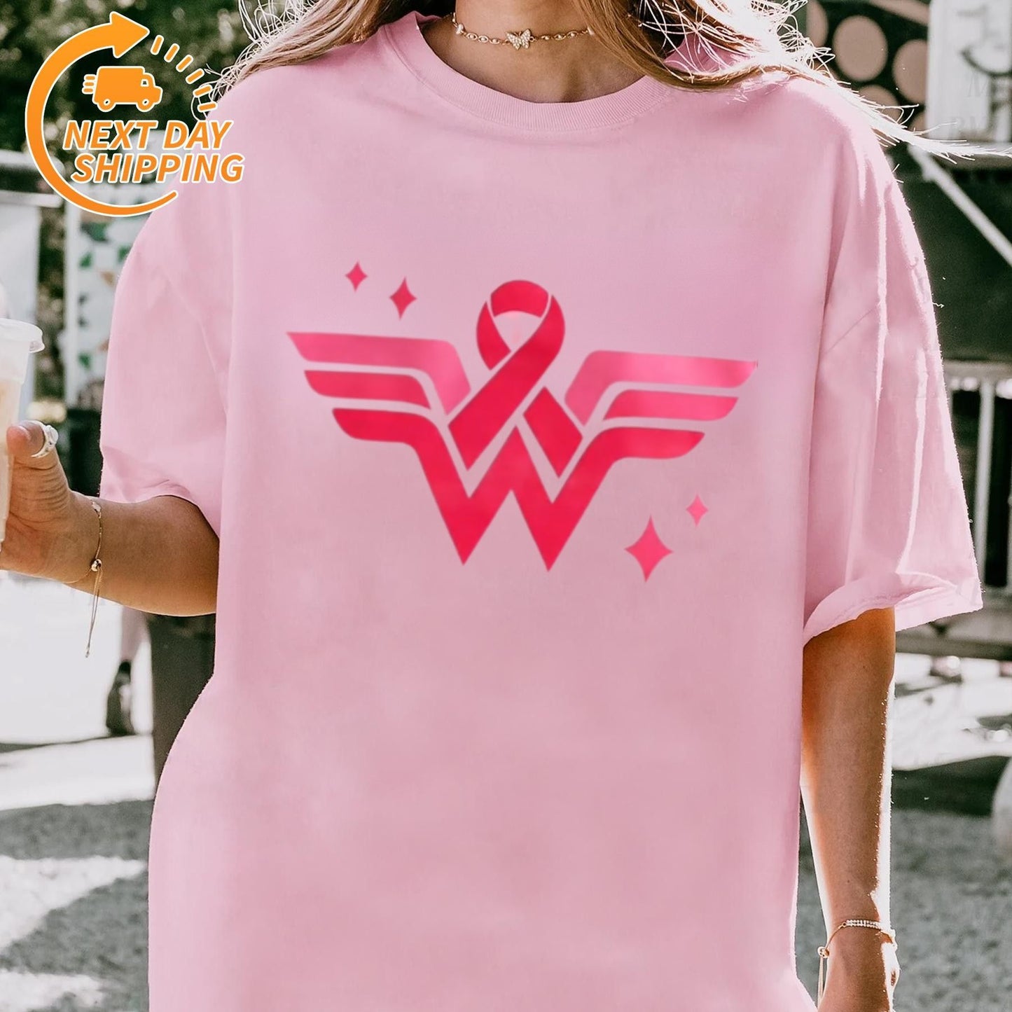"In October We Wear Pink" Horror T-Shirt - Halloween Breast Cancer Awareness Tee, Cancer Survivor Support Squad Shirt