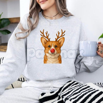 Christmas Reindeer Dog Sweatshirt – Festive Pet Graphic Holiday Apparel