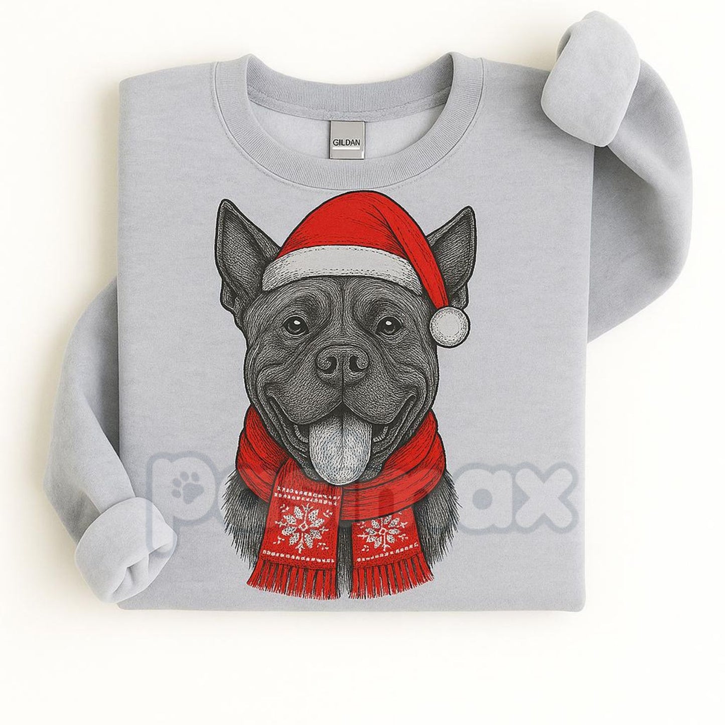 Ugly Christmas Style Santa Paws Dog Sport Grey Crewneck Sweater