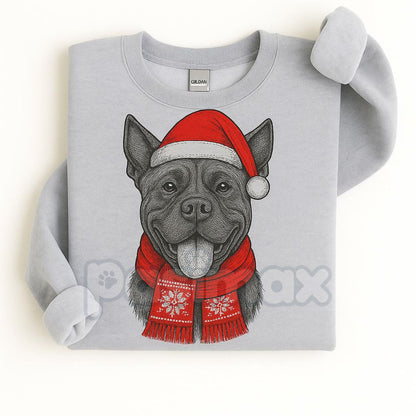 Ugly Christmas Style Santa Paws Dog Sport Grey Crewneck Sweater