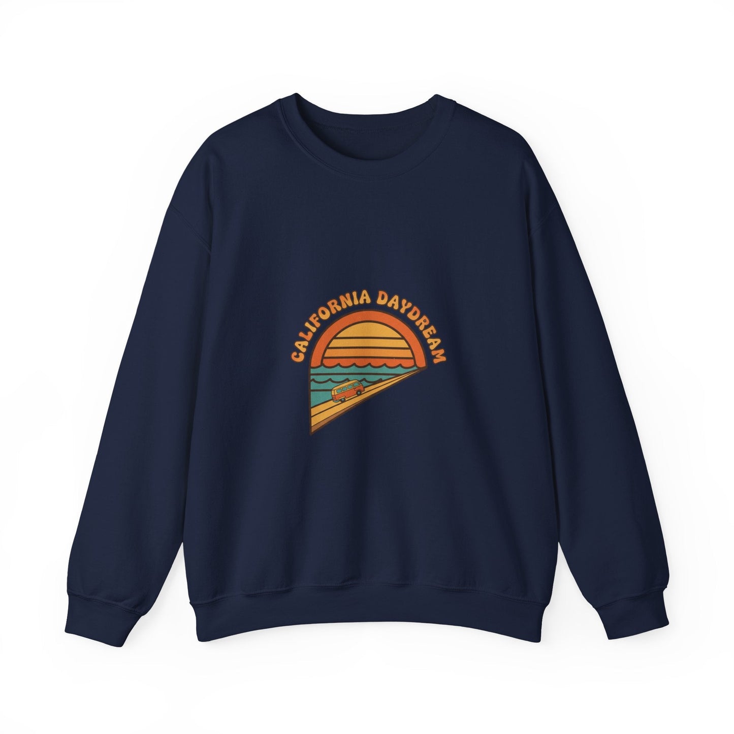 California Beach Sunset Crewneck, 70s Sunset Shirt | Retro Surf Graphic