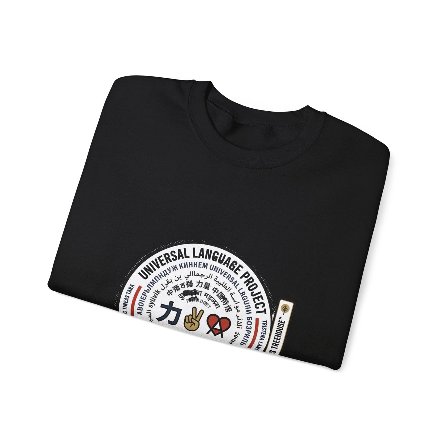 Universal Language Crewneck — "Love/Joy/Peace" Multi-Script Statement Sweatshirt