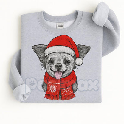 Ugly Christmas Style Santa Paws Dog Sport Grey Crewneck Sweater