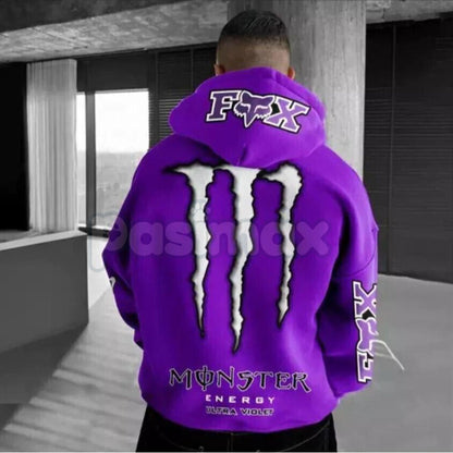 Monster Energy Claw Streetwear Hoodie – Oversized Graphic Pullover, Iconic Energy Drink Merch, Unisex