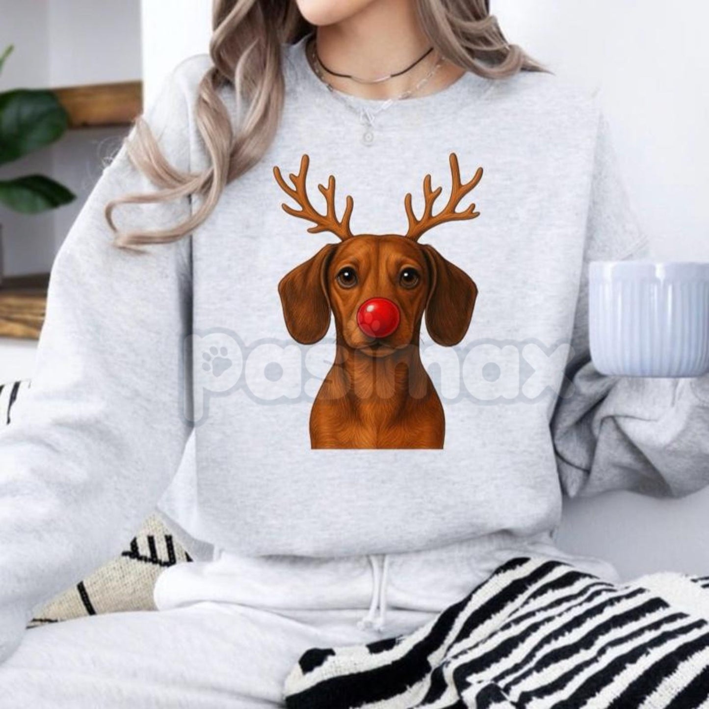 Christmas Reindeer Dog Sweatshirt – Festive Pet Graphic Holiday Apparel