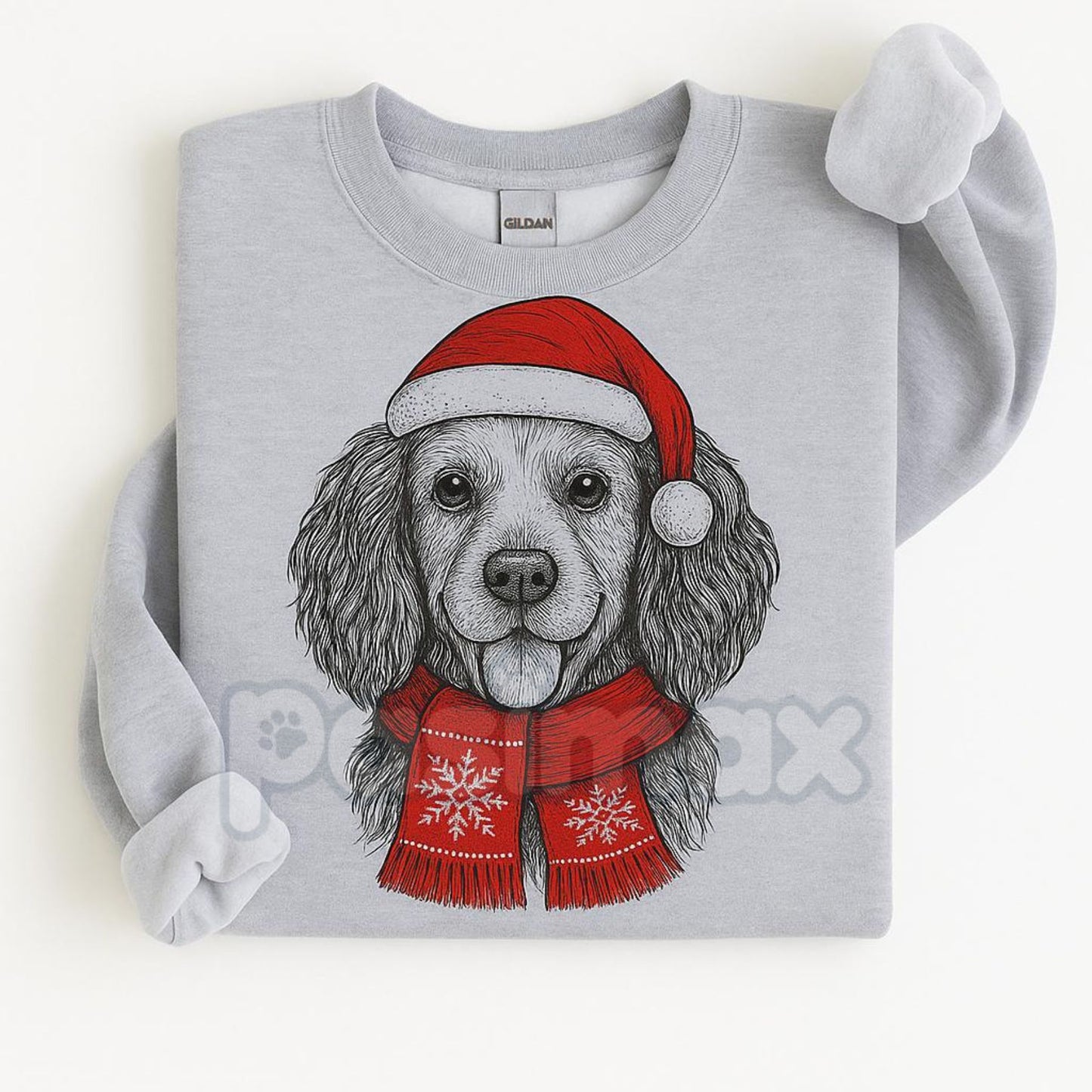 Ugly Christmas Style Santa Paws Dog Sport Grey Crewneck Sweater